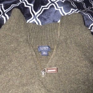 J.Crew XL Olive Heather wool blend 1/4-zip